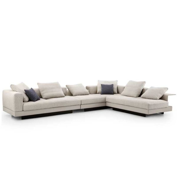 Big corner sofa set fabric upholstery metal legs